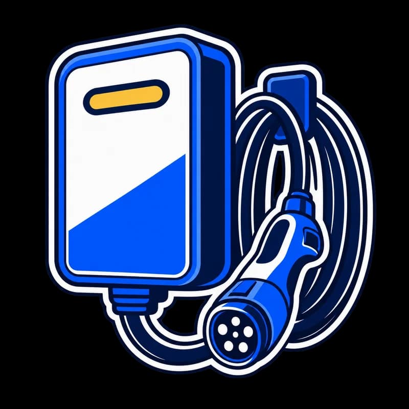 Residential EV charger with charging cable